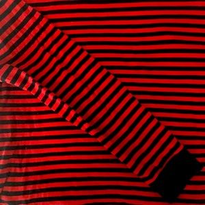 Egirl Aesthetic Black and Red Striped Shirt